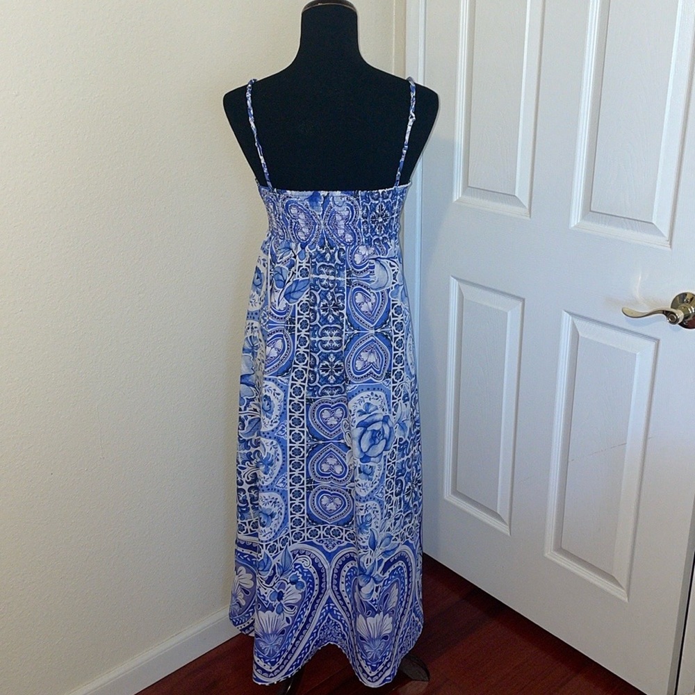 New Caroline Constas New York Grecian Paisley Floral Print Cotton Maxi Dress - Picture 13 of 16